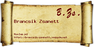 Brancsik Zsanett névjegykártya